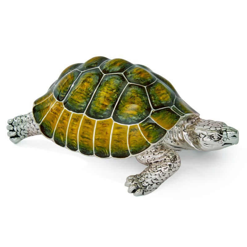 Saturno Sterling Silver and Enamel Large Turtle Figurine - Bonds the ...