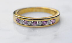 pink sapphire and diamond eternity ring