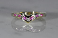pink sapphire diamond wishbone ring