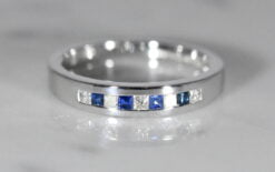 princess cut sapphire and diamond ring