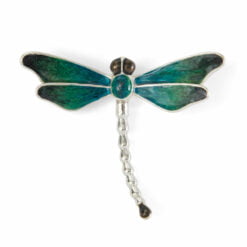 saturno silver dragonfly brooch